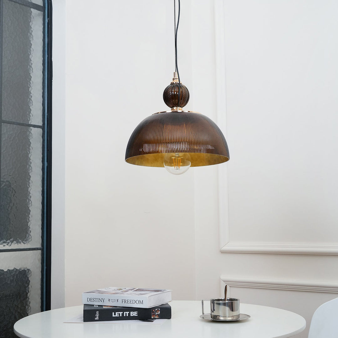 Lampa wisząca z szklaną misą