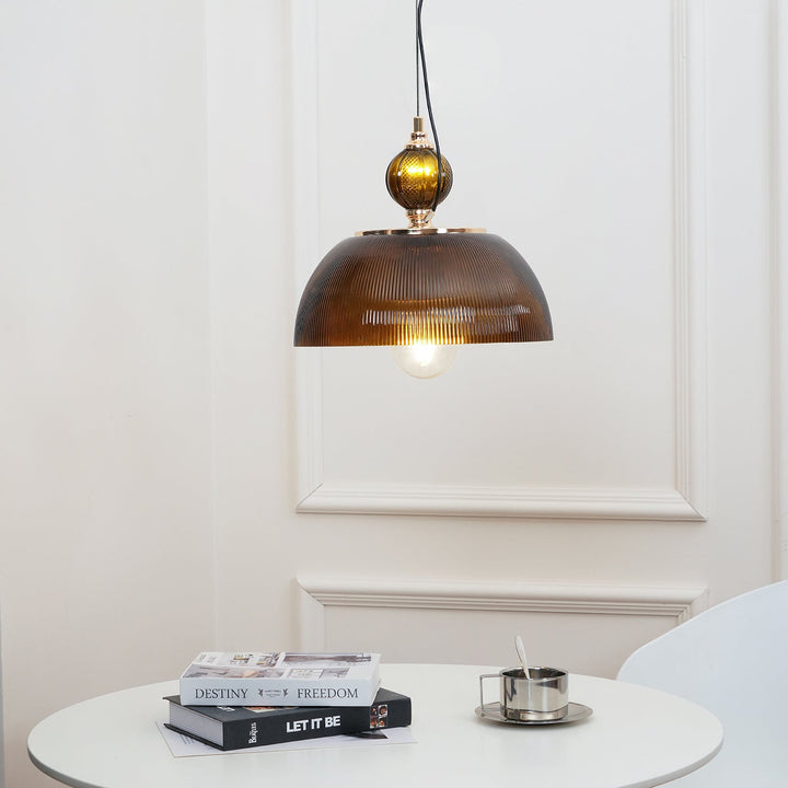 Lampa wisząca z szklaną misą
