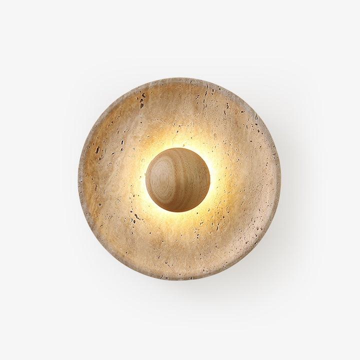 Lampa ścienna Halo z trawertynu