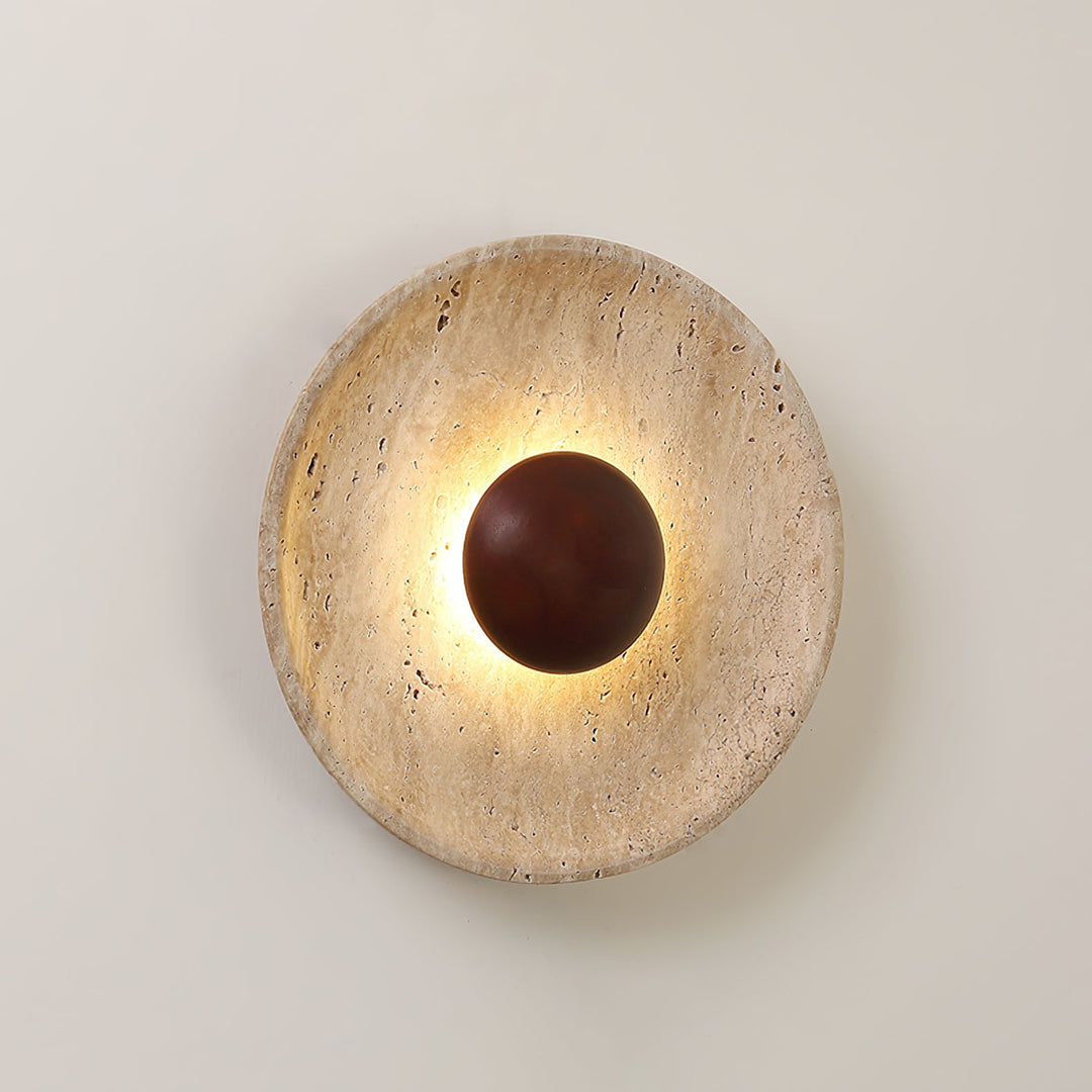 Lampa ścienna Halo z trawertynu