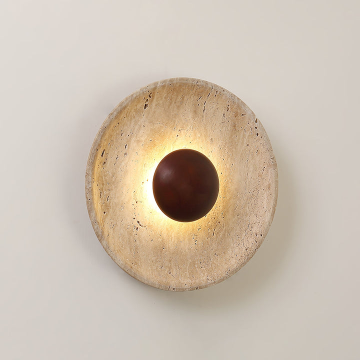 Lampa ścienna Halo z trawertynu