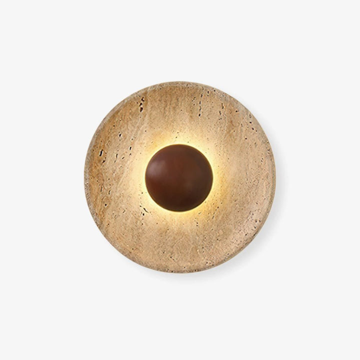 Lampa ścienna Halo z trawertynu