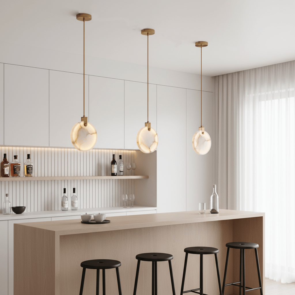 Lampa Wisząca z Alabastru Harvest