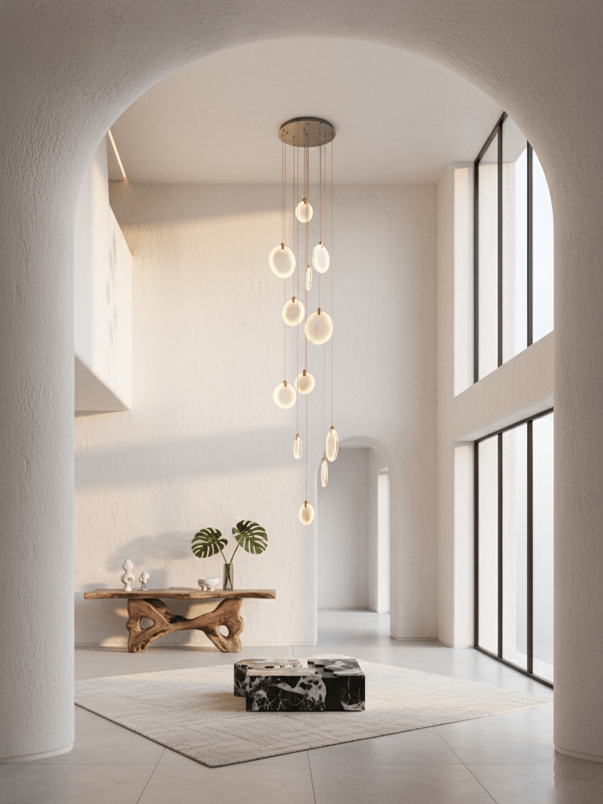 Lampa Wisząca z Alabastru Harvest