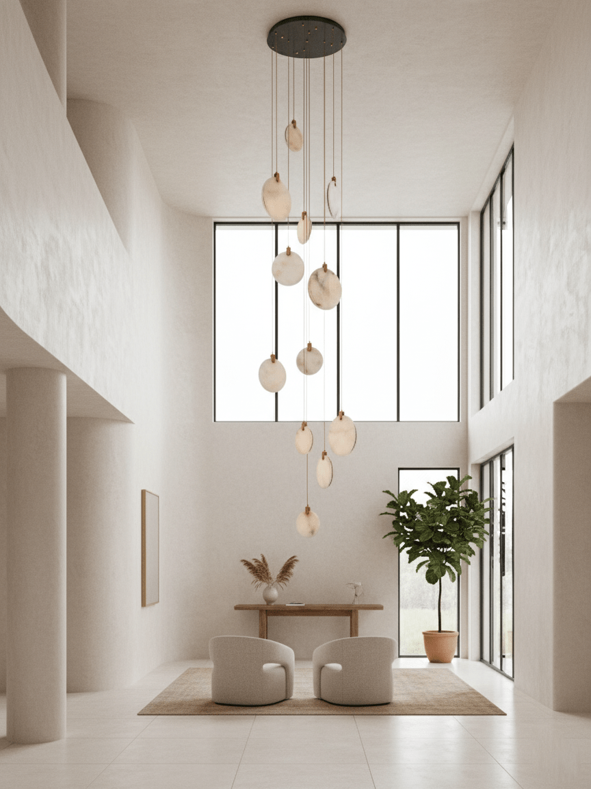 Lampa Wisząca z Alabastru Harvest