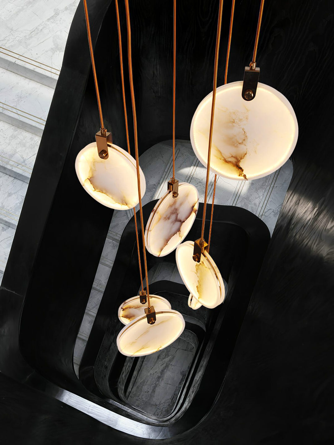 Lampa Wisząca z Alabastru Harvest