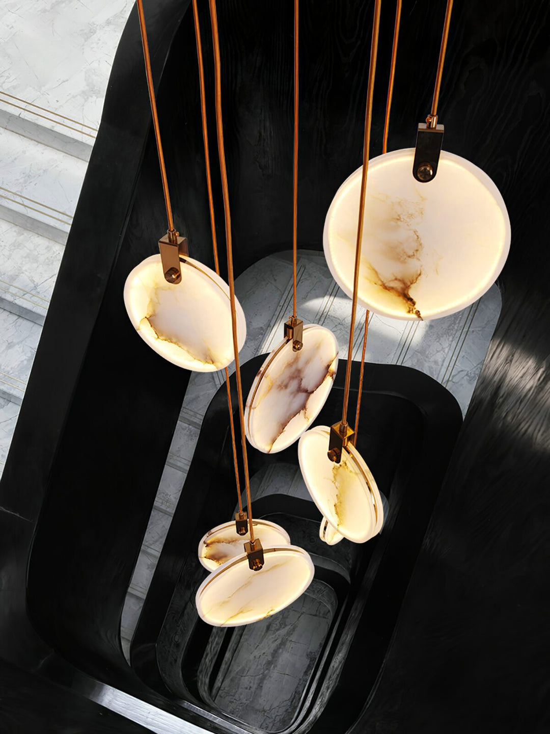 Lampa Wisząca z Alabastru Harvest