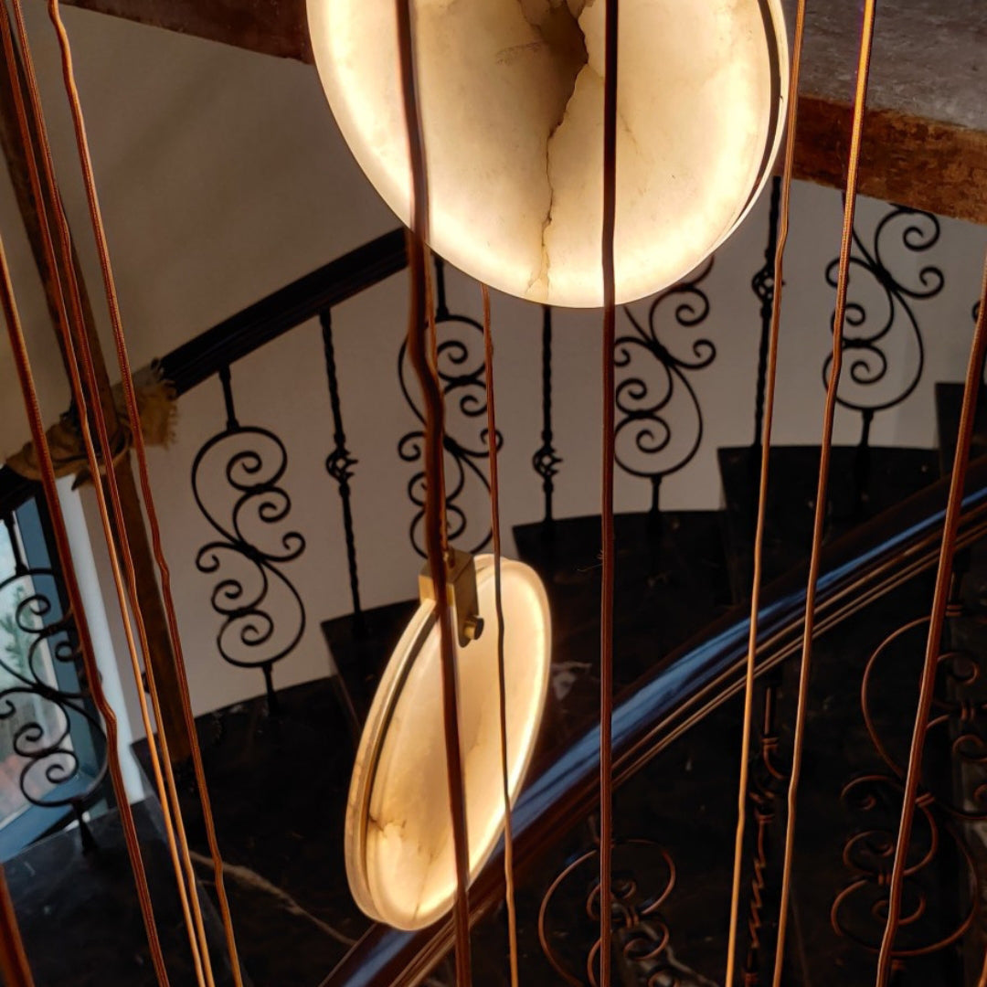Lampa Wisząca z Alabastru Harvest