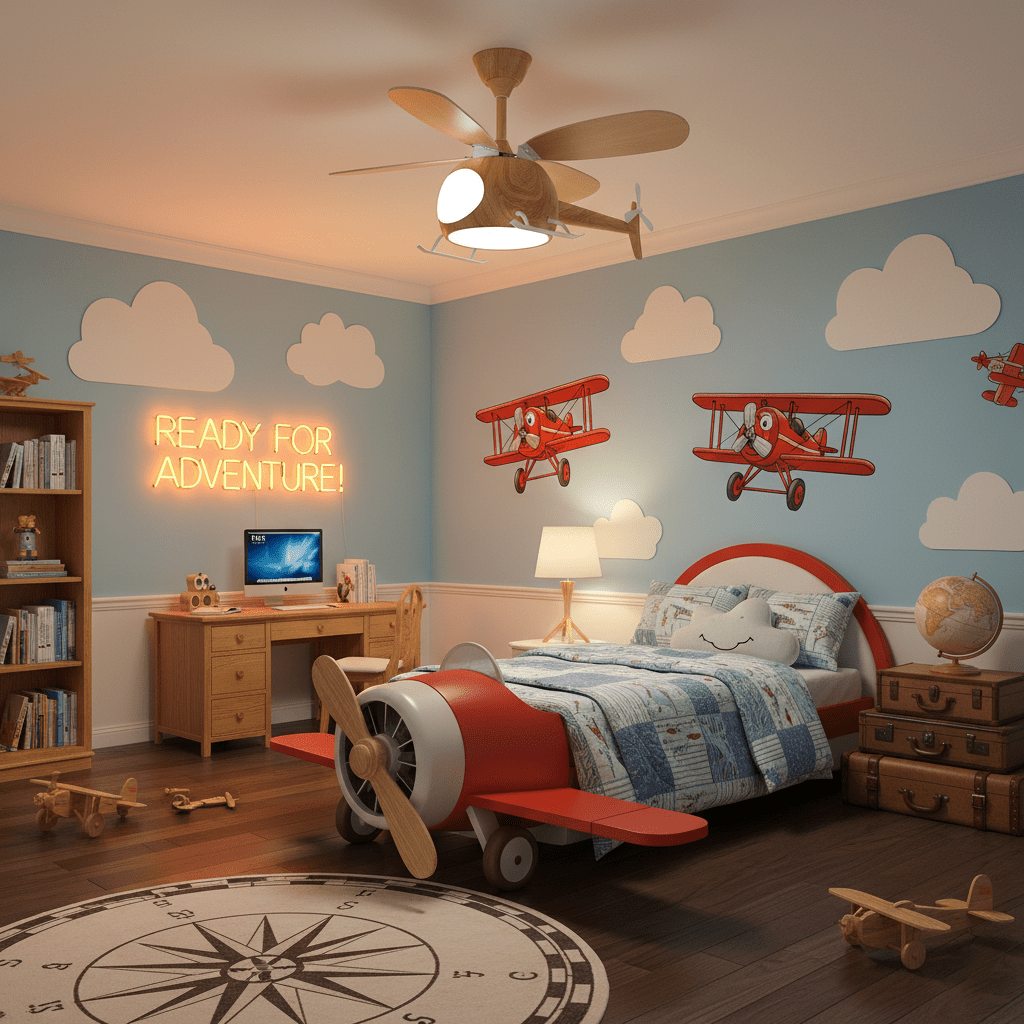 Lampa sufitowa wentylatora Heli Breeze dla dzieci
