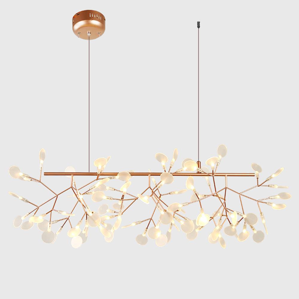 Żyrandol LED w kolorze różowego złota Firefly