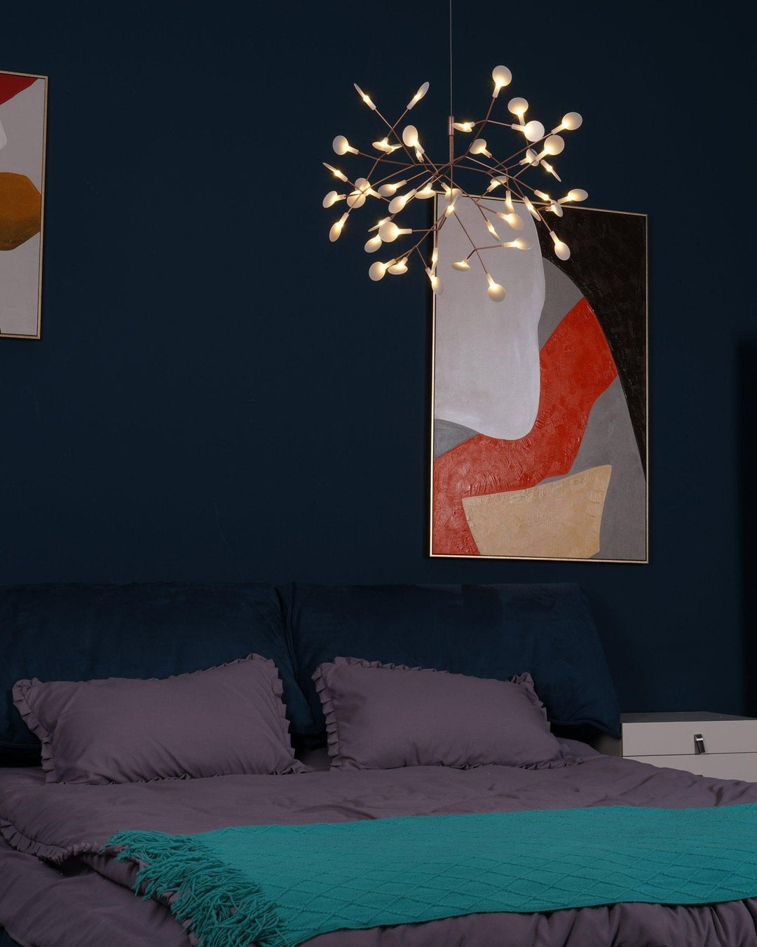 Żyrandol LED w kolorze różowego złota Firefly