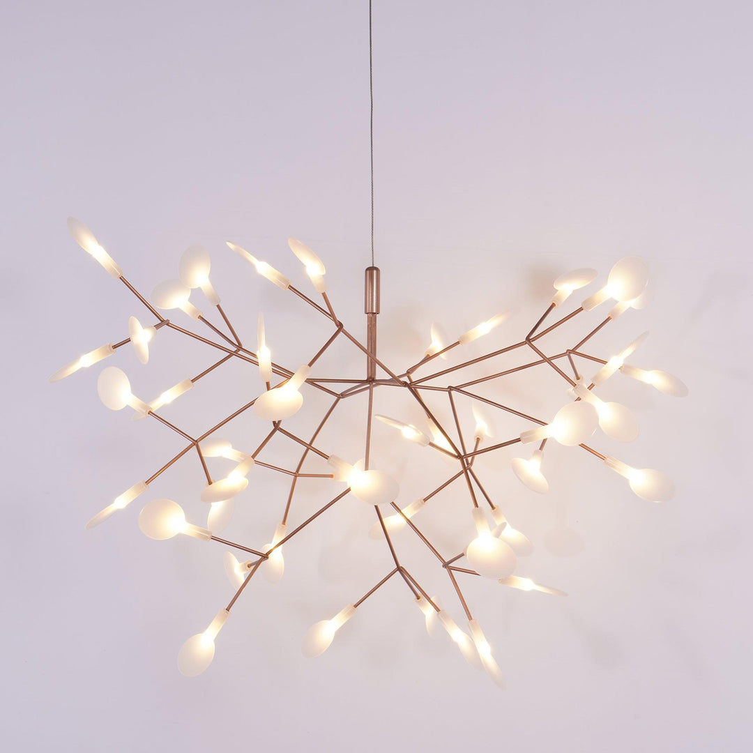 Żyrandol LED w kolorze różowego złota Firefly