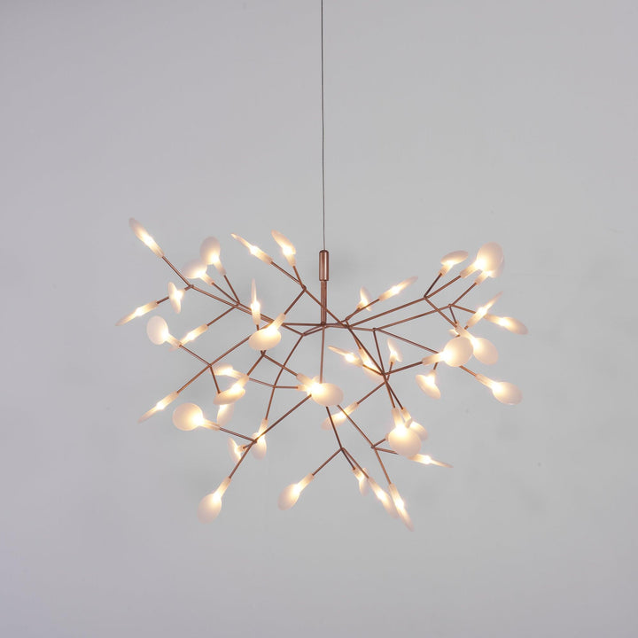 Żyrandol LED w kolorze różowego złota Firefly