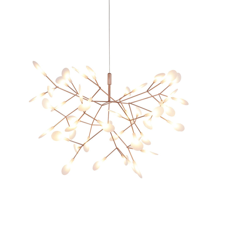 Żyrandol LED w kolorze różowego złota Firefly