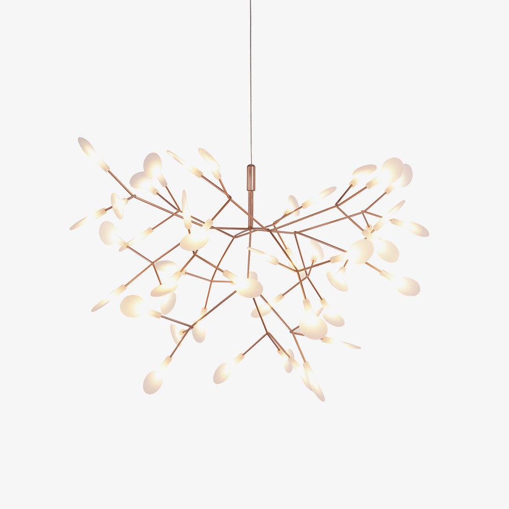 Żyrandol LED w kolorze różowego złota Firefly