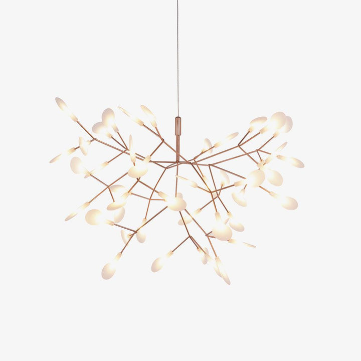 Żyrandol LED w kolorze różowego złota Firefly