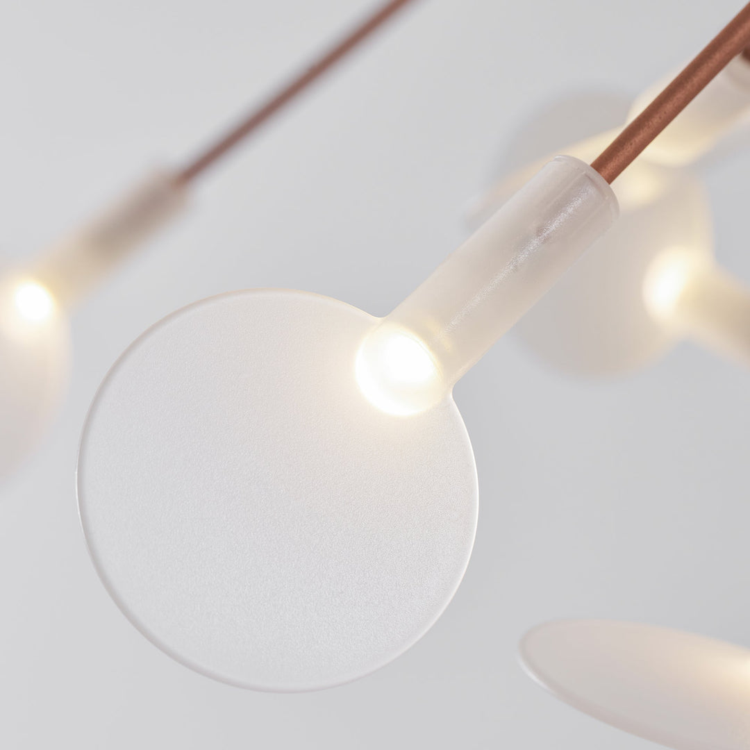 Żyrandol LED w kolorze różowego złota Firefly