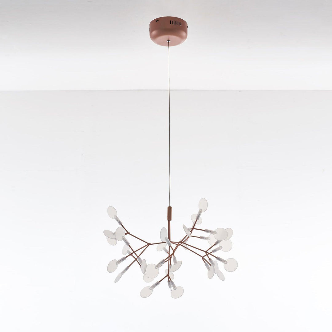 Żyrandol LED w kolorze różowego złota Firefly