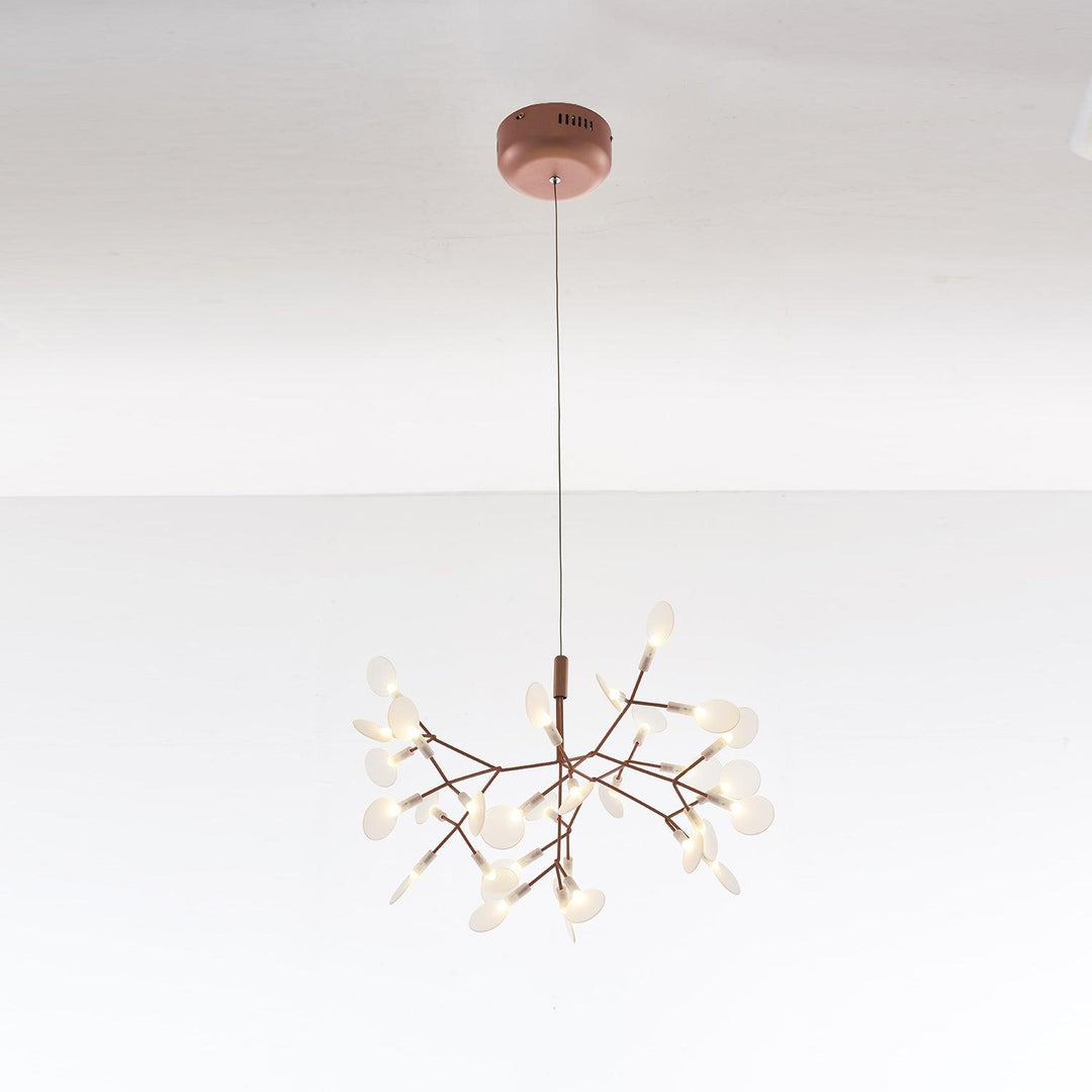 Żyrandol LED w kolorze różowego złota Firefly