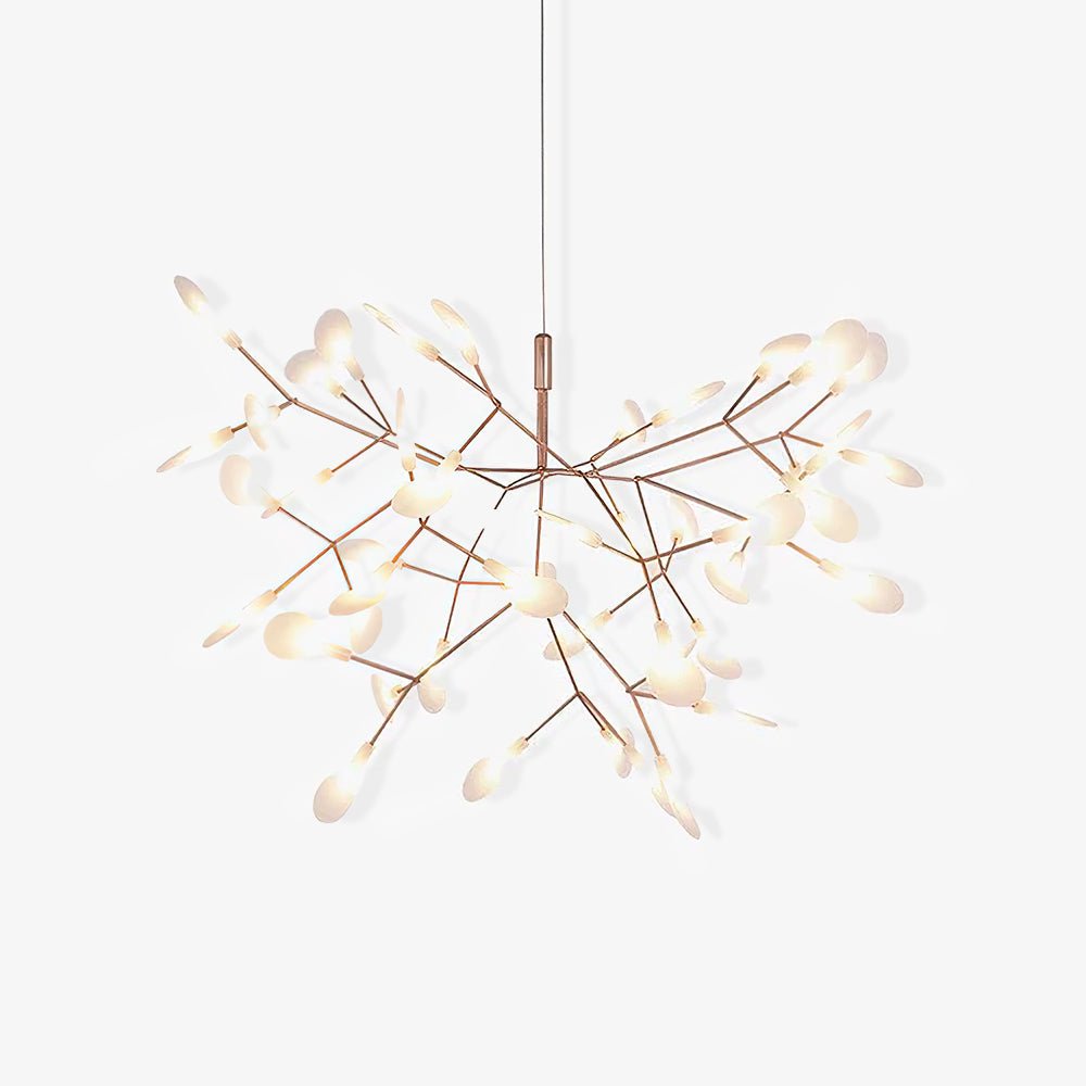 Żyrandol LED w kolorze różowego złota Firefly