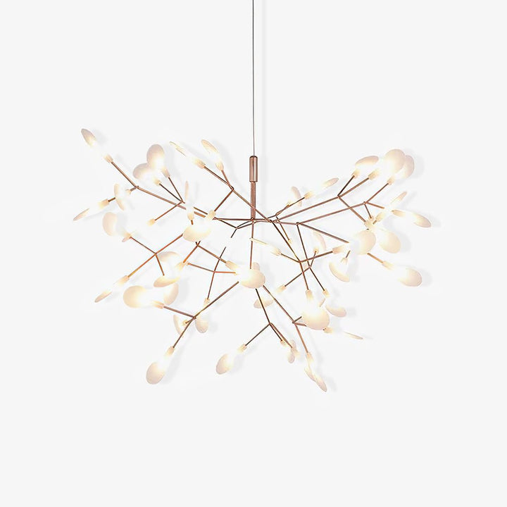 Żyrandol LED w kolorze różowego złota Firefly
