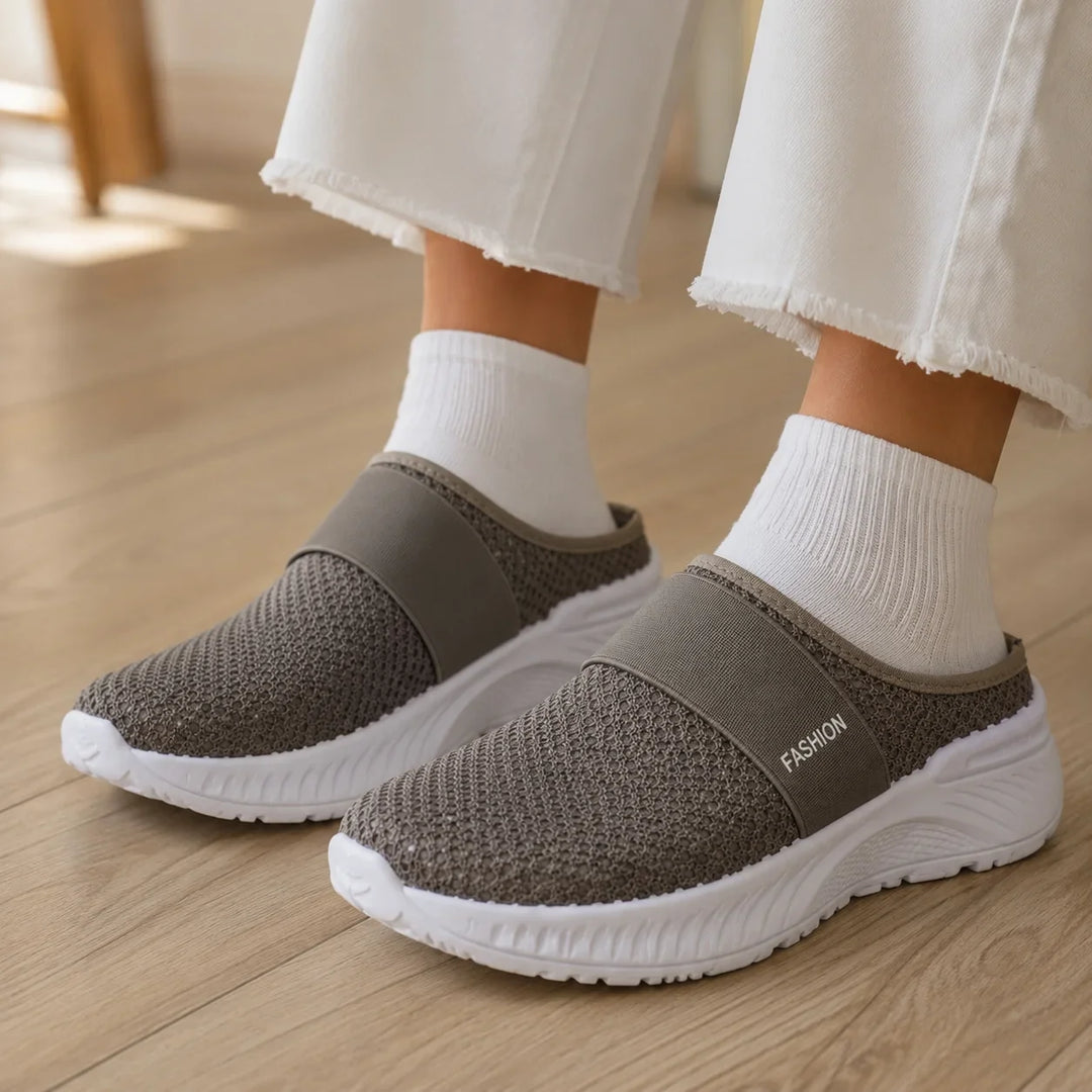 Stride &amp; Soft – Damskie buty slip-on na platformie z siateczki, oddychające, antypoślizgowe