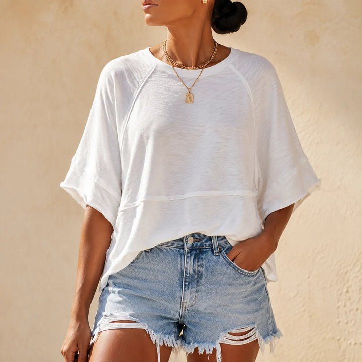Wearlyn – T-shirt w rozmiarze oversize z rozcięciem na dole i rozszerzanymi rękawami