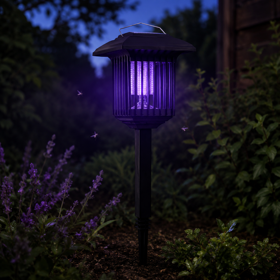 Lumora – Słoneczna Lampa Zgniatająca Komary do Ogrodu, Wodoodporna Lampa na Zewnątrz