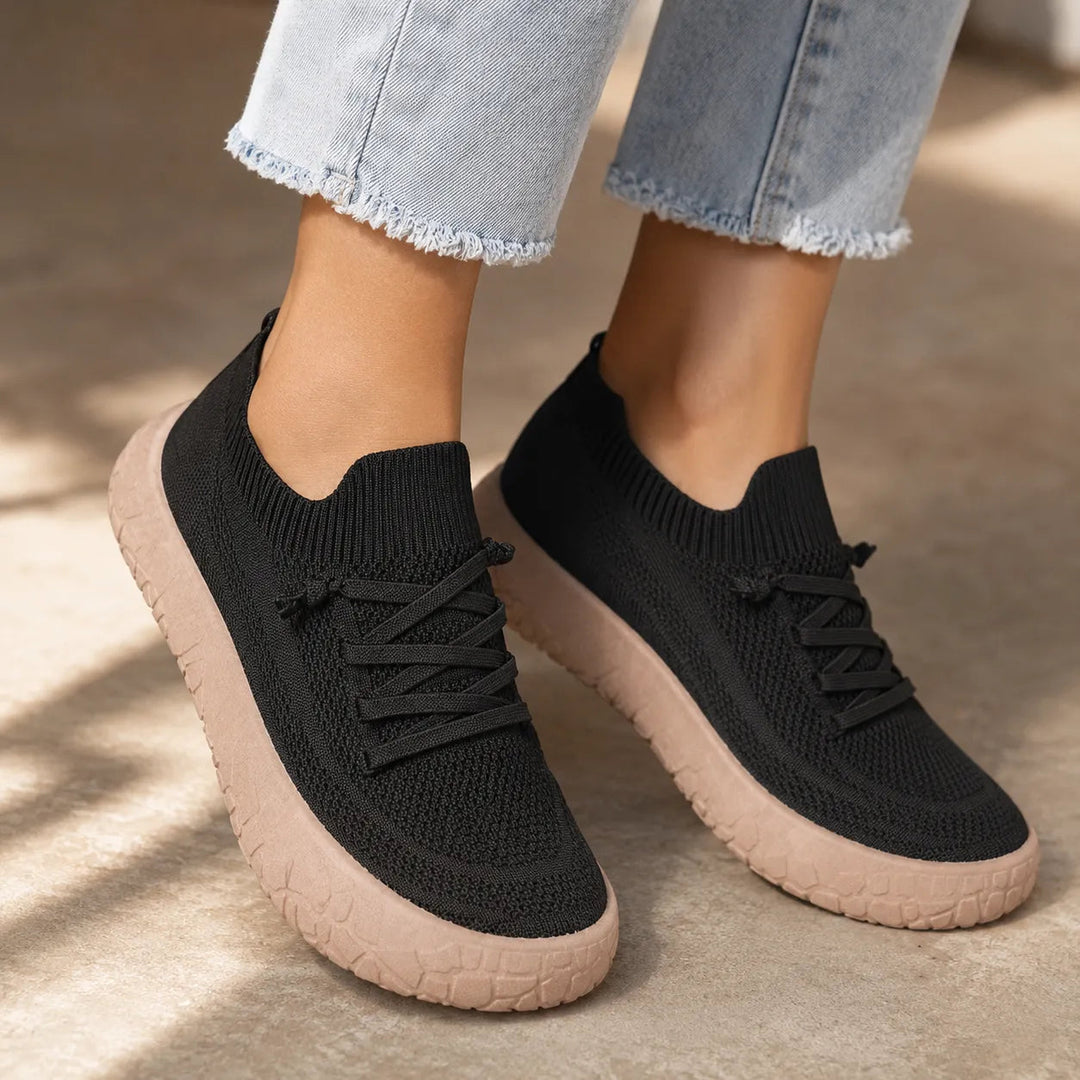 Softstride – Damskie Trampki Slip-On z Dzianiny z Wyściełaną Grubą Podeszwą