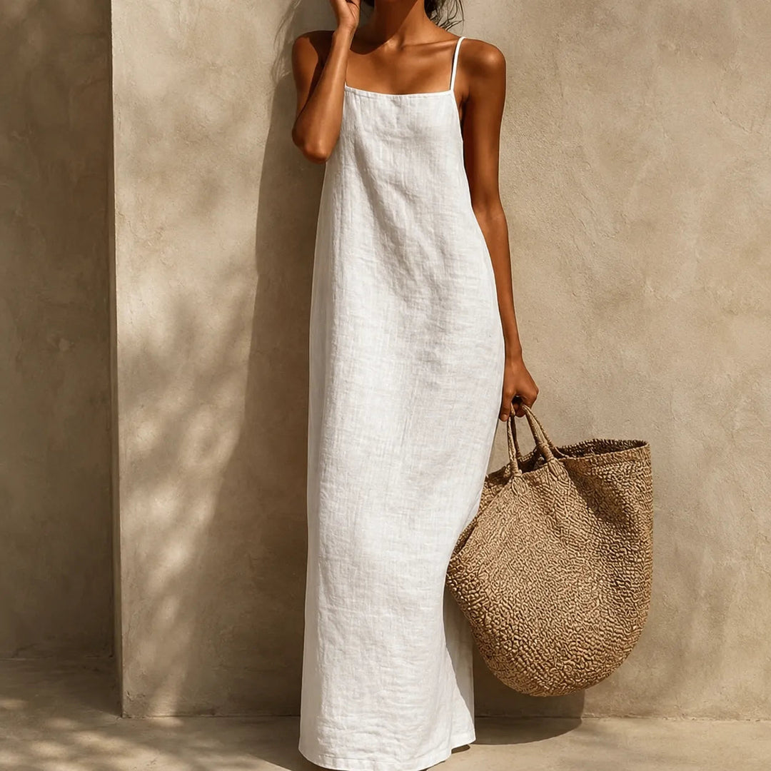 Marelle – Sukienka Maxi w Stylu Lnianym