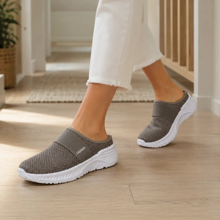 Stride &amp; Soft – Damskie buty slip-on na platformie z siateczki, oddychające, antypoślizgowe