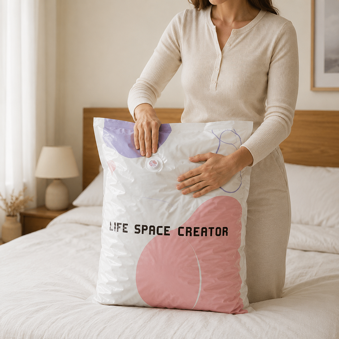 Spacenest – Torby próżniowe 3D bez pompy do przechowywania w szafie i pościeli (2-pak)