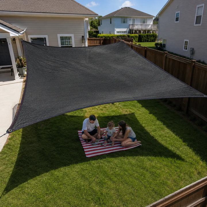 Shadehaven – HDPE Żagiel przeciwsłoneczny do ogrodu, siatka blokująca UV dla patio, podwórka i pergoli