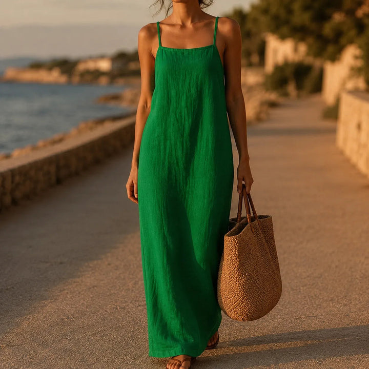 Marelle – Sukienka Maxi w Stylu Lnianym