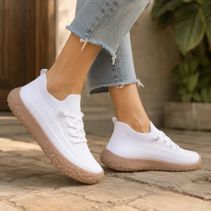 Softstride – Damskie Trampki Slip-On z Dzianiny z Wyściełaną Grubą Podeszwą