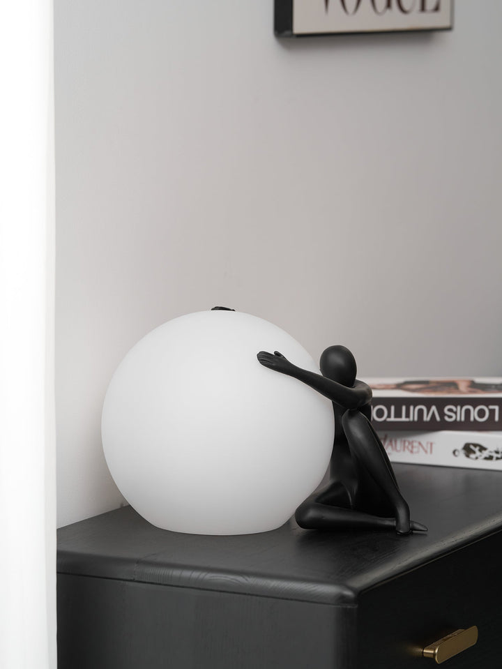 Lampa stołowa humanoidalna z kulą