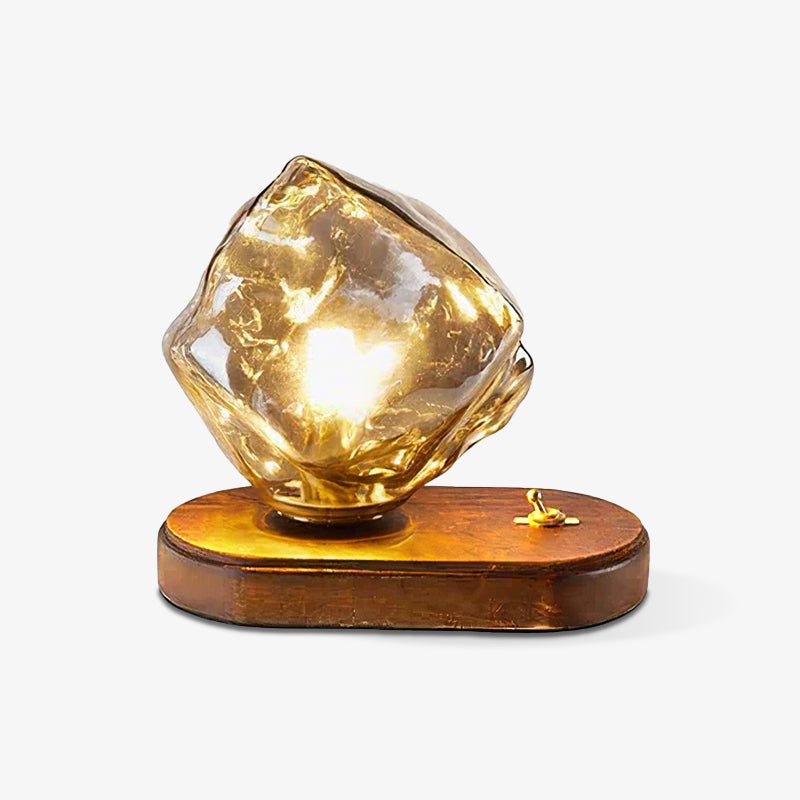 Lampa stołowa z szklanym kloszem Ice Stone