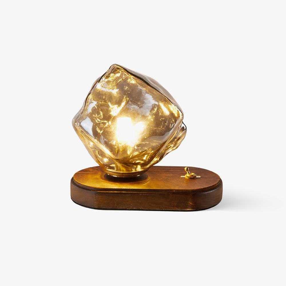 Lampa stołowa z szklanym kloszem Ice Stone