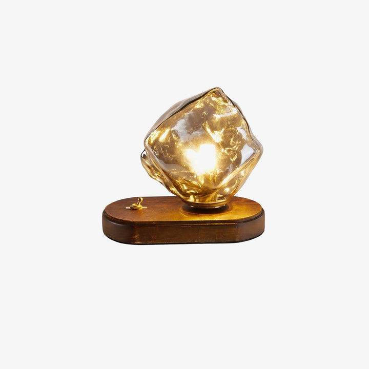 Lampa stołowa z szklanym kloszem Ice Stone