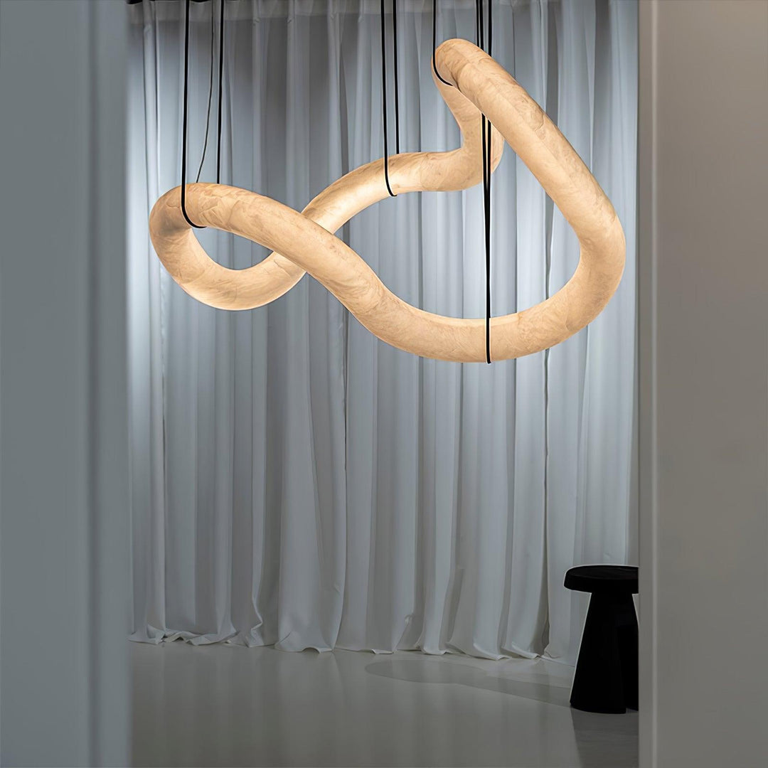 Uproszczona Lampa Wisząca z Alabastru
