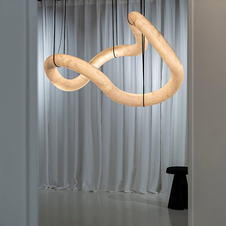 Uproszczona Lampa Wisząca z Alabastru