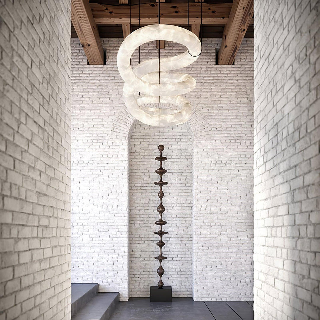 Uproszczona Lampa Wisząca z Alabastru