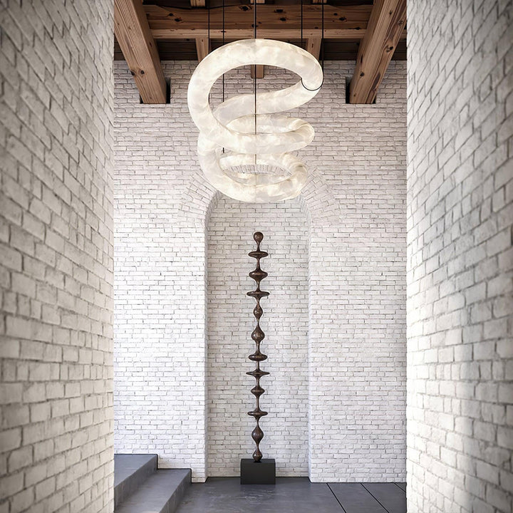 Uproszczona Lampa Wisząca z Alabastru