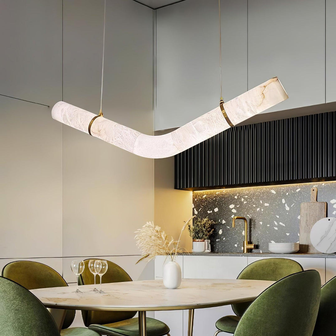 Uproszczona Lampa Wisząca z Alabastru