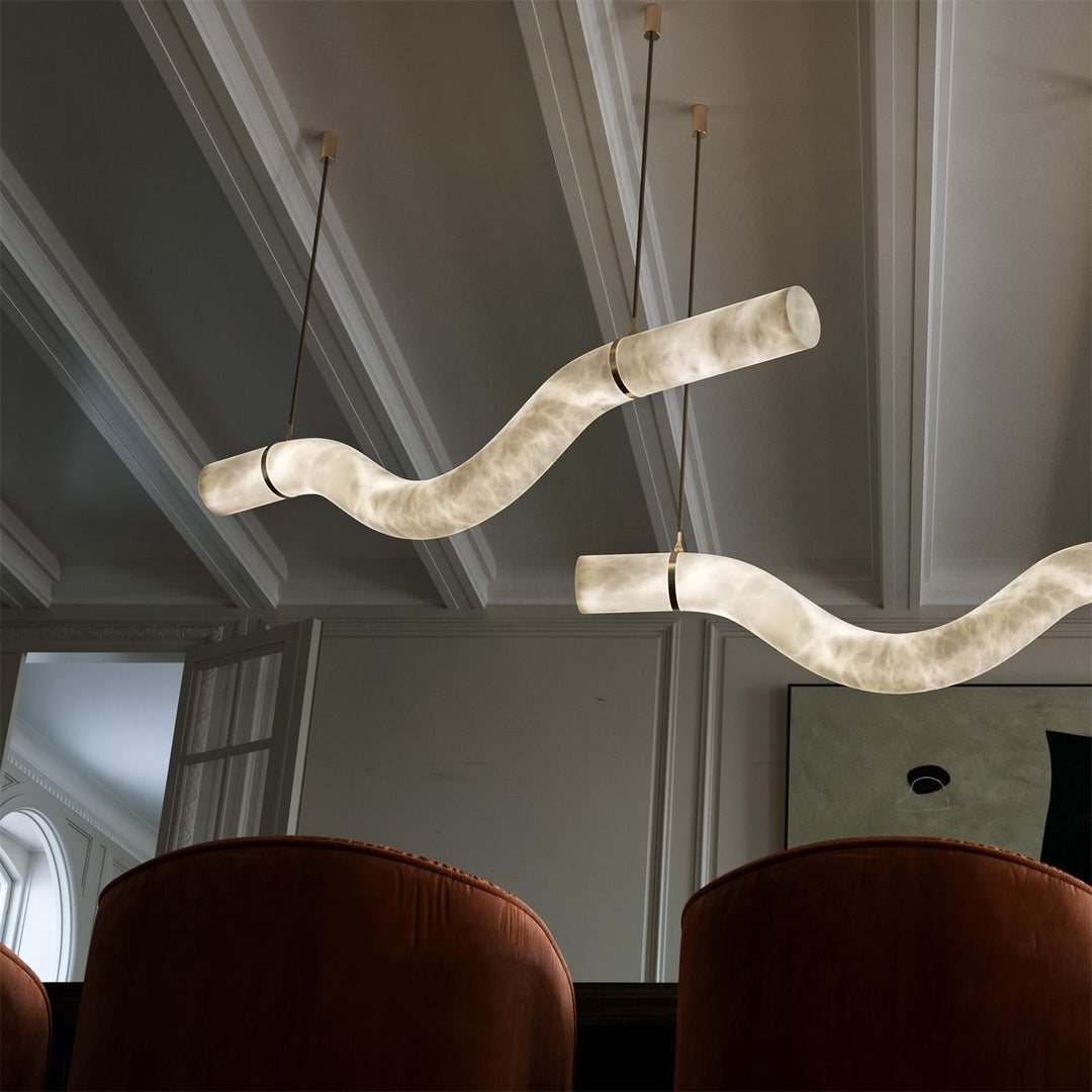 Uproszczona Lampa Wisząca z Alabastru