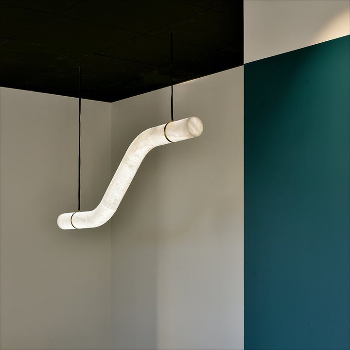 Uproszczona Lampa Wisząca z Alabastru