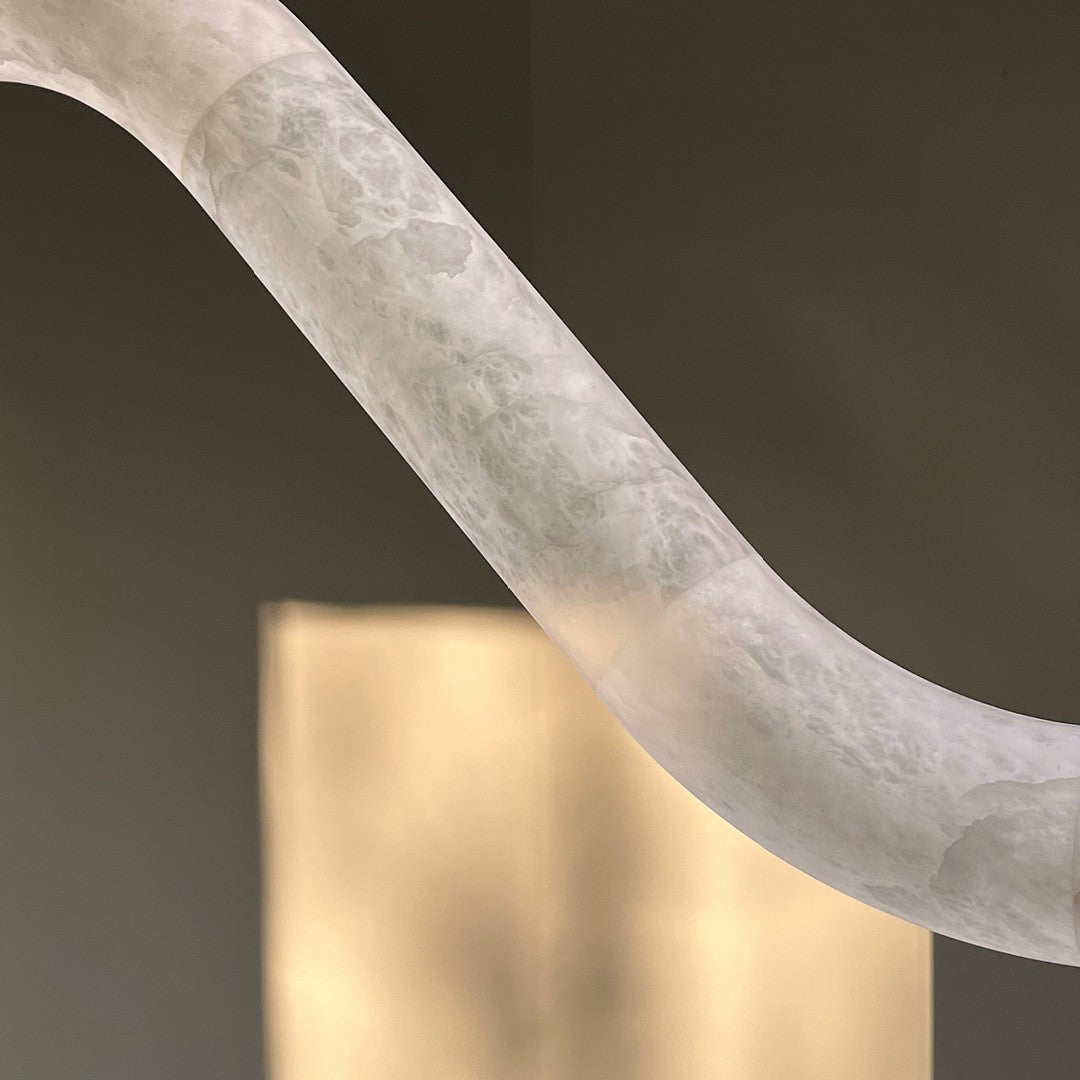Uproszczona Lampa Wisząca z Alabastru