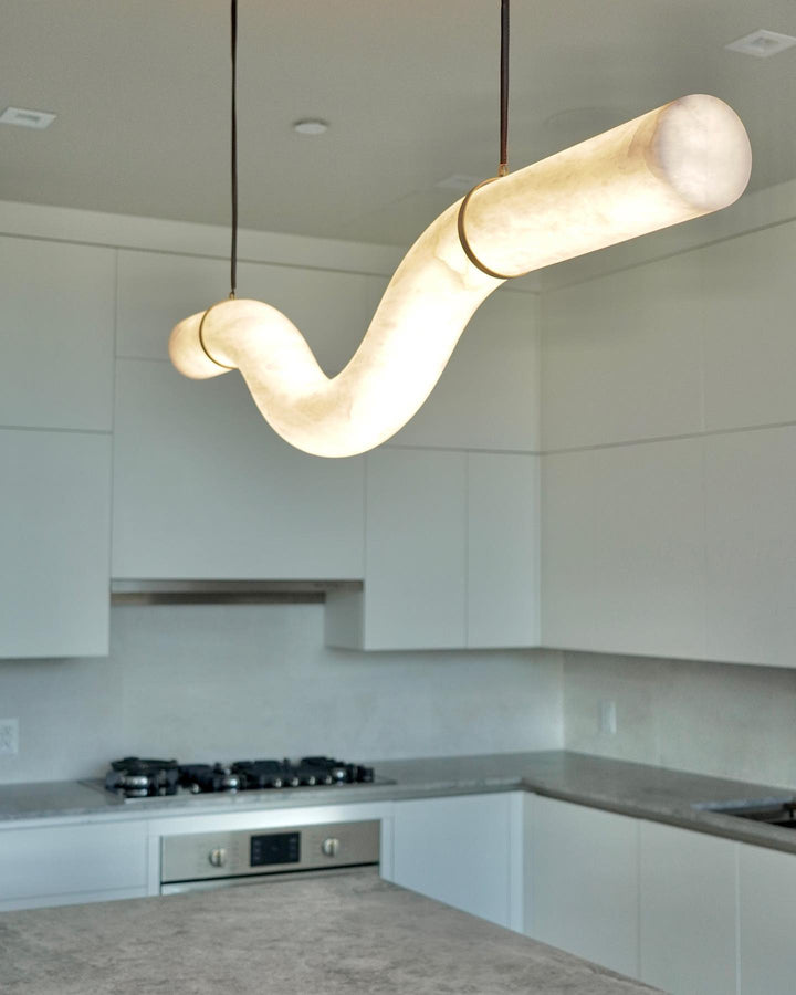 Uproszczona Lampa Wisząca z Alabastru