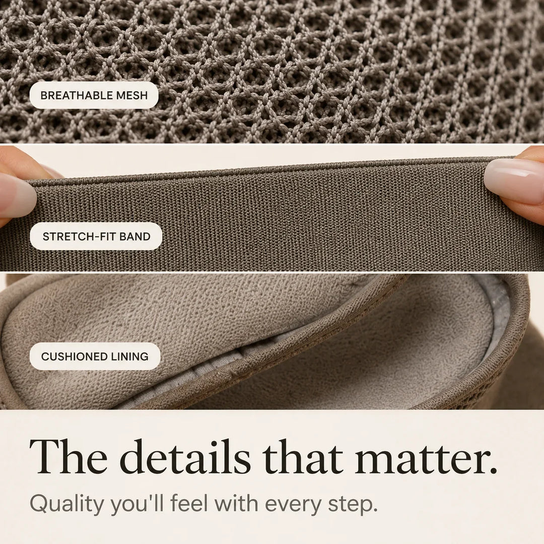 Stride &amp; Soft – Damskie buty slip-on na platformie z siateczki, oddychające, antypoślizgowe