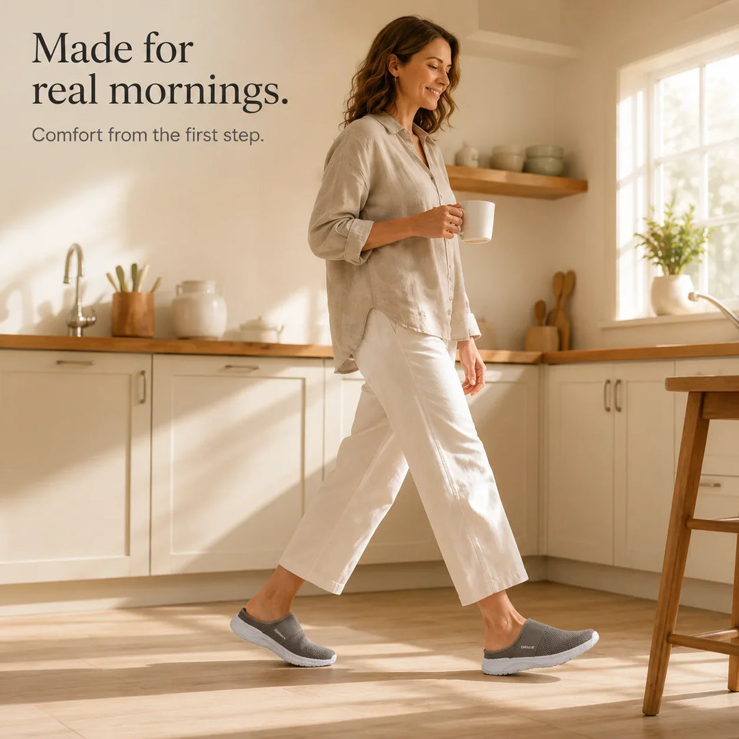 Stride &amp; Soft – Damskie buty slip-on na platformie z siateczki, oddychające, antypoślizgowe